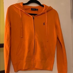 Ralph Lauren Polo zip up hoodie. Size S. Orange.